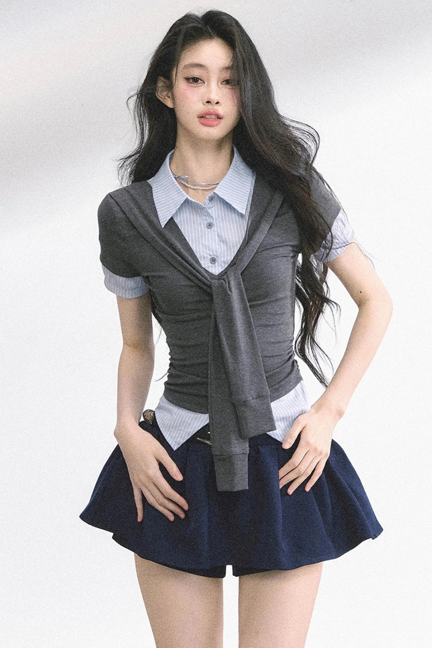 Slim Fit K-Girl Shoulder Cut T-Shirt