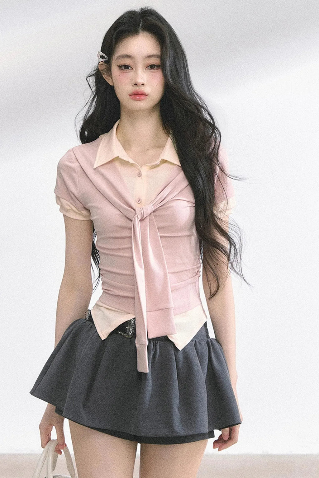 Slim Fit K-Girl Shoulder Cut T-Shirt