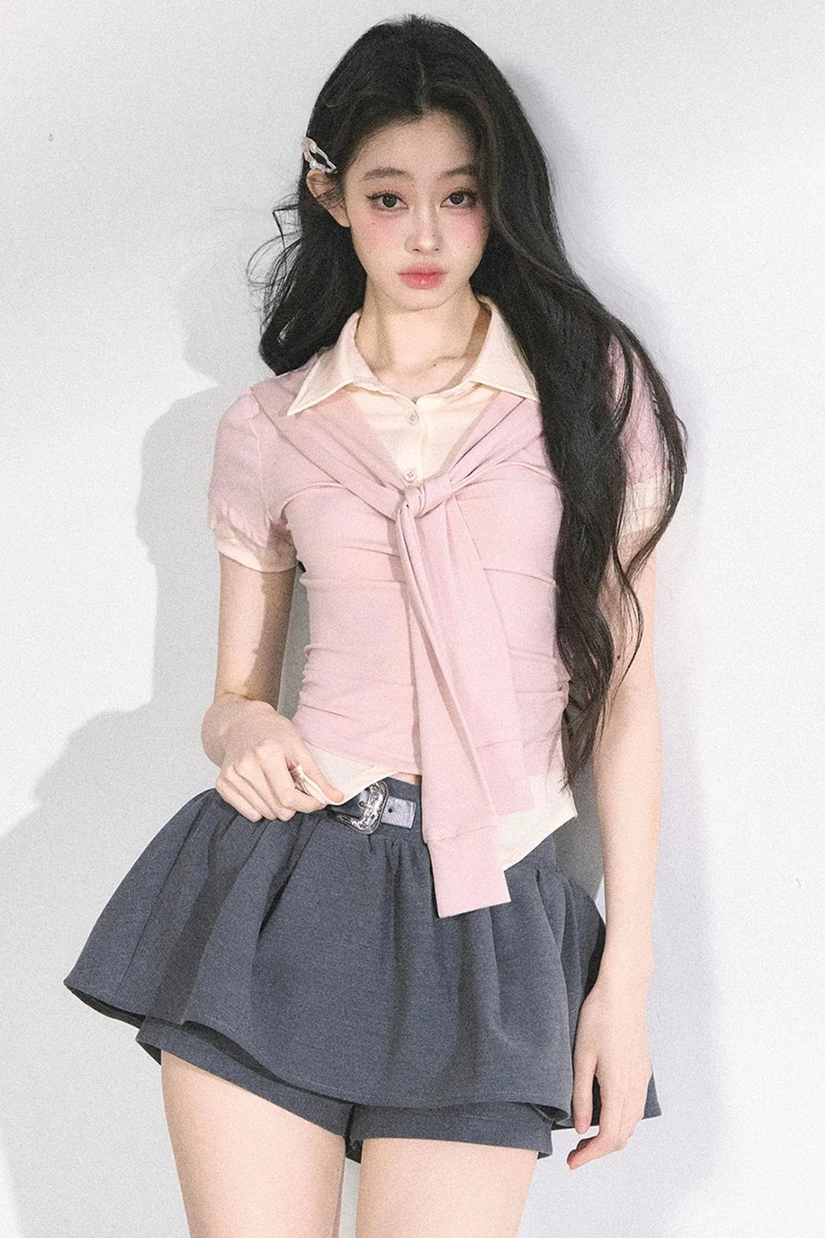 Slim Fit K-Girl Shoulder Cut T-Shirt