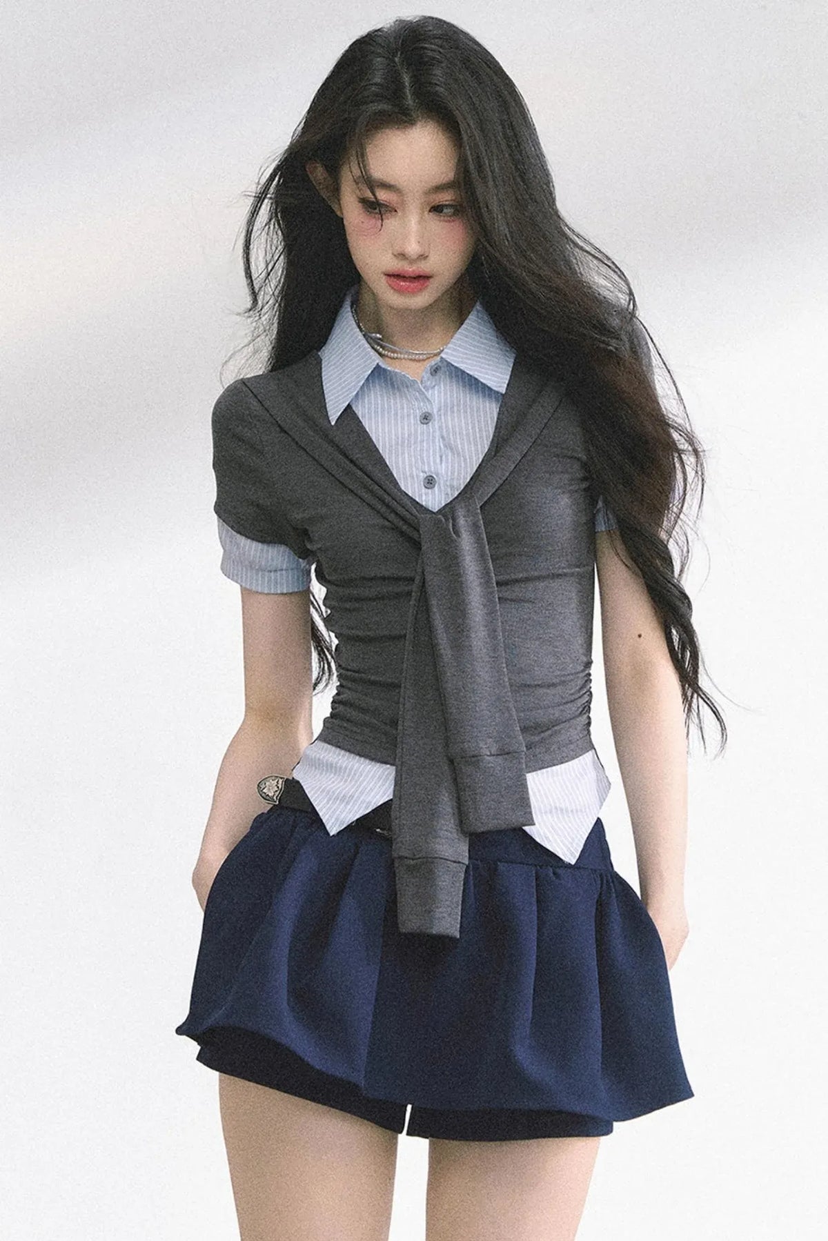 Slim Fit K-Girl Shoulder Cut T-Shirt
