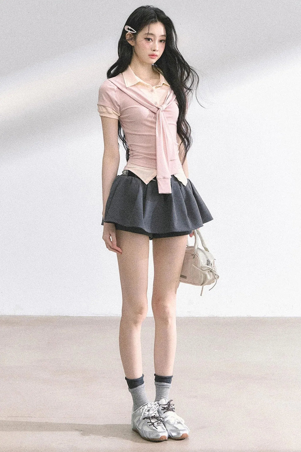 Slim Fit K-Girl Shoulder Cut T-Shirt