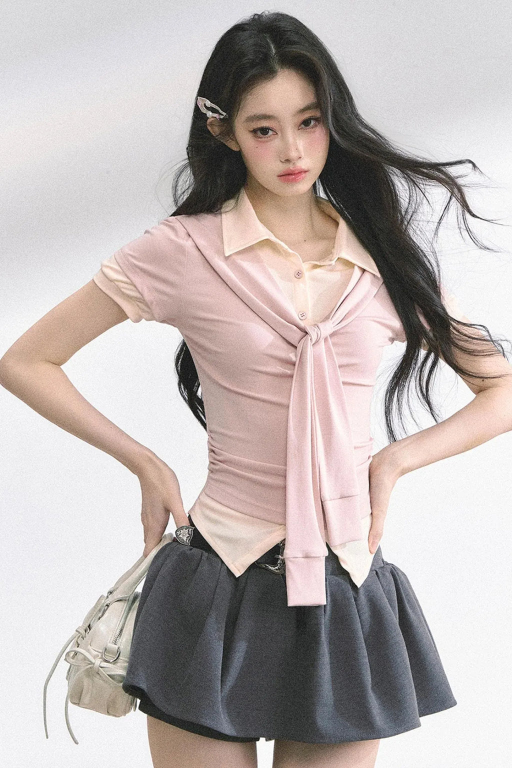 Slim Fit K-Girl Shoulder Cut T-Shirt