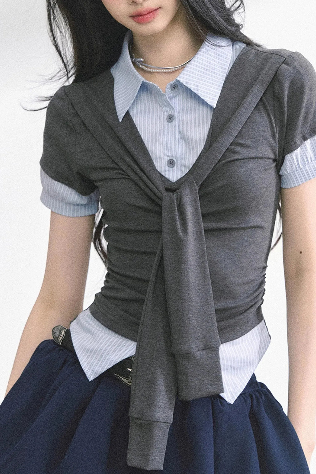 Slim Fit K-Girl Shoulder Cut T-Shirt