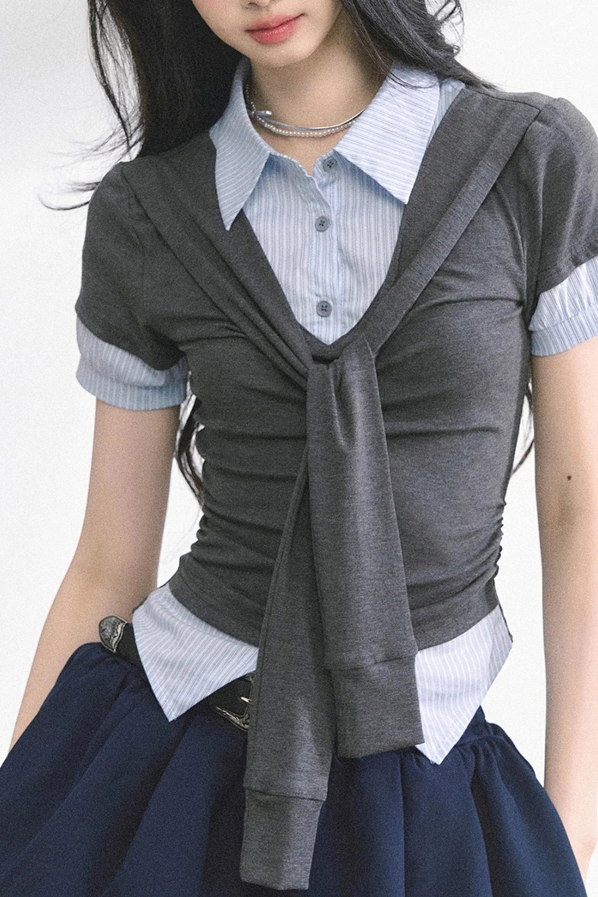 Slim Fit K-Girl Shoulder Cut T-Shirt