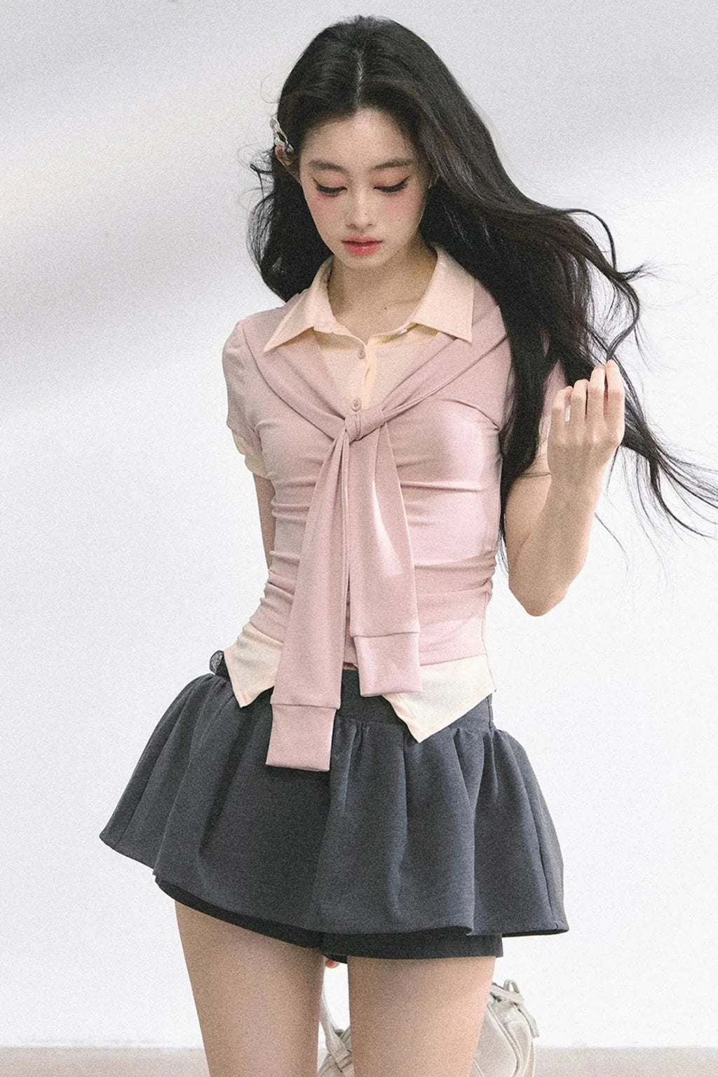 Slim Fit K-Girl Shoulder Cut T-Shirt