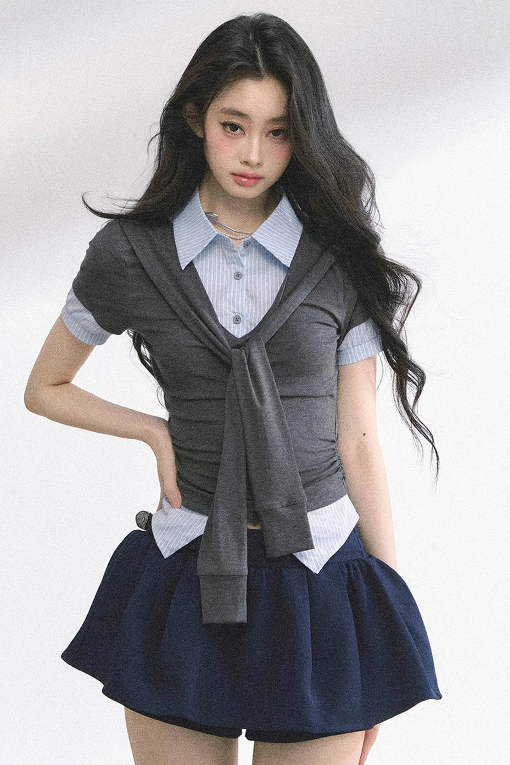 Slim Fit K-Girl Shoulder Cut T-Shirt