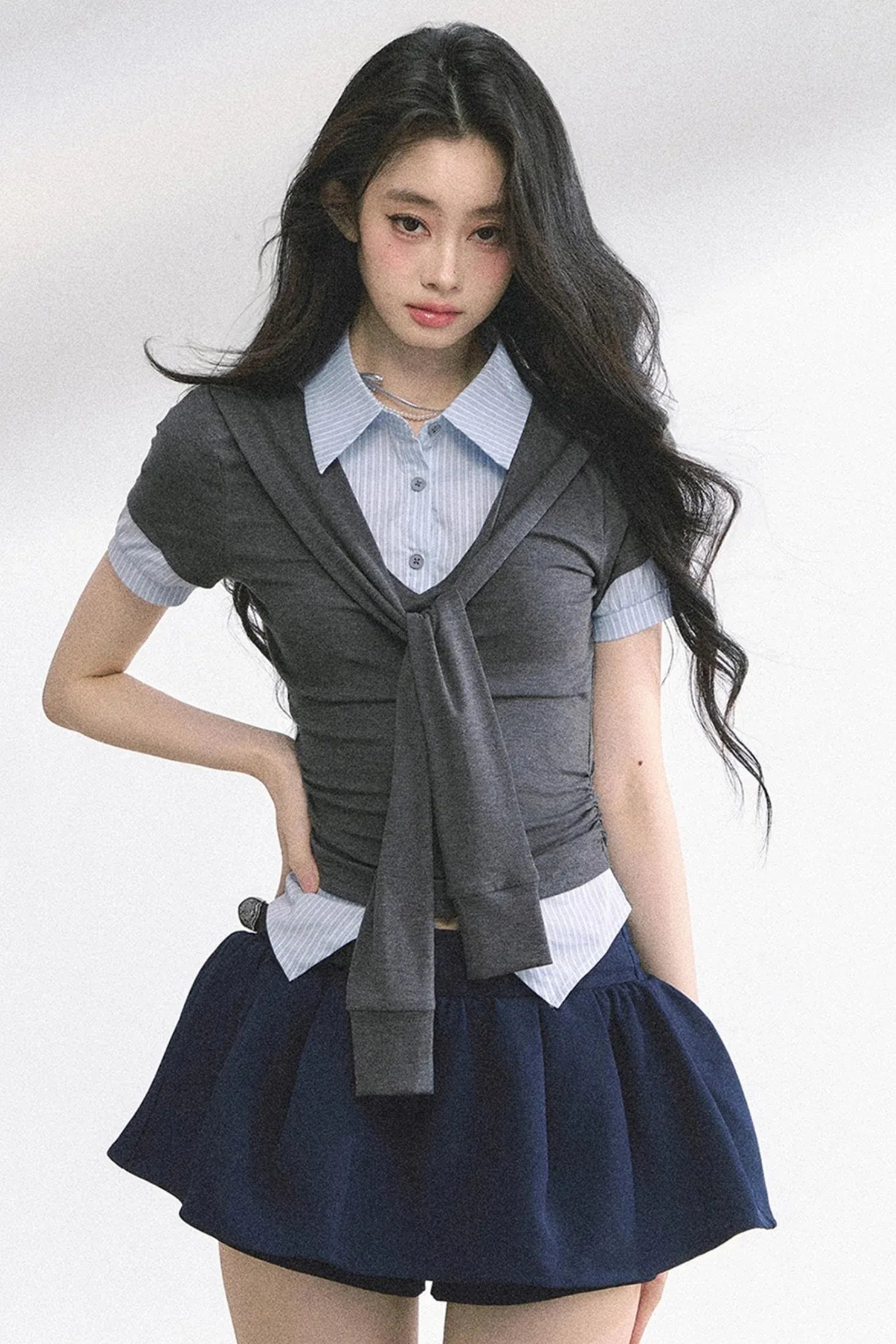 Slim Fit K-Girl Shoulder Cut T-Shirt