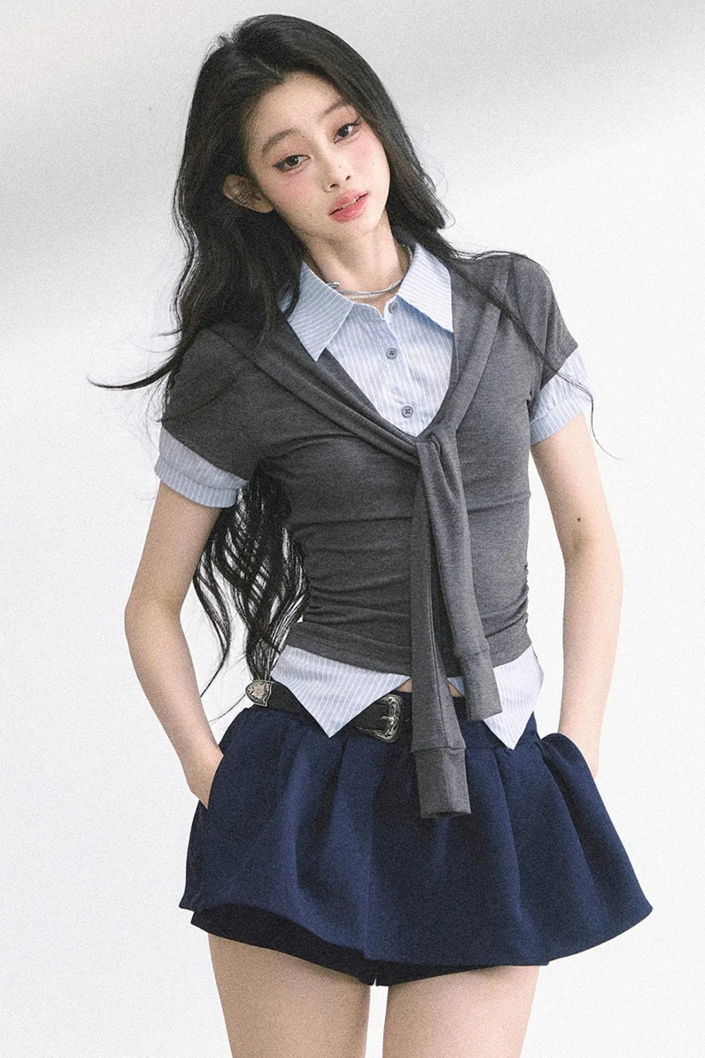 Slim Fit K-Girl Shoulder Cut T-Shirt