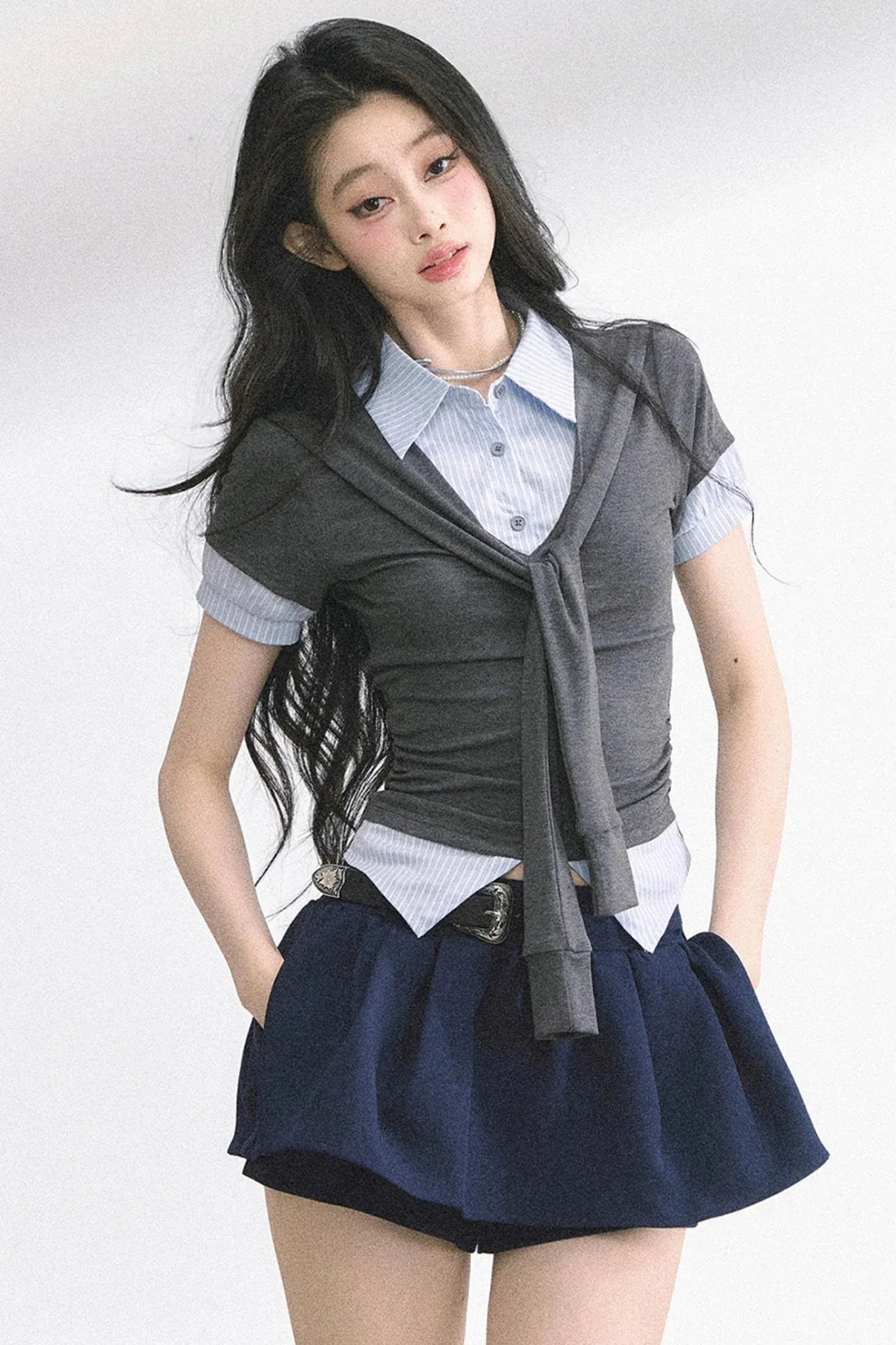 Slim Fit K-Girl Shoulder Cut T-Shirt