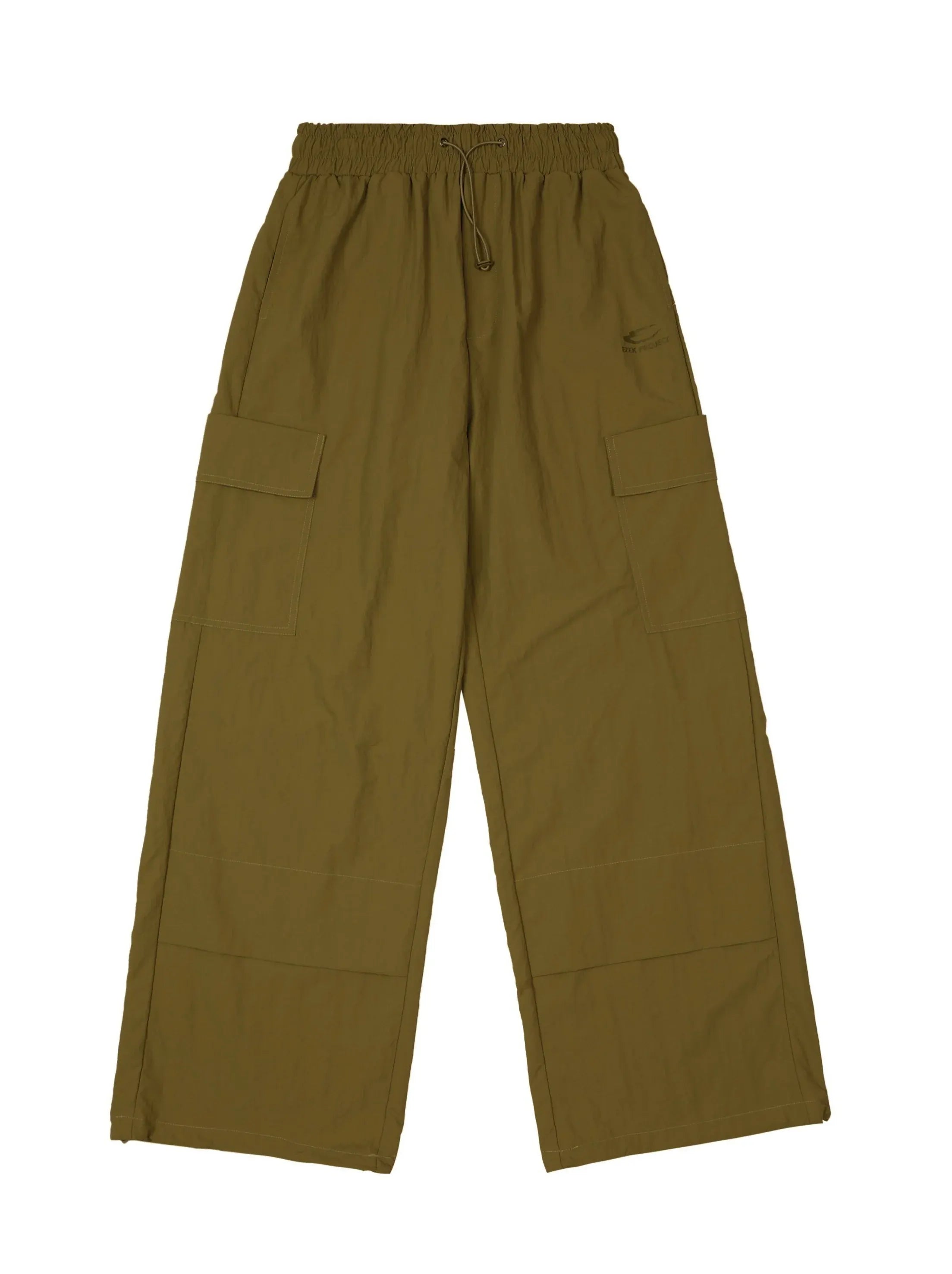 Elastic Waist Pocket Work Loose Pants