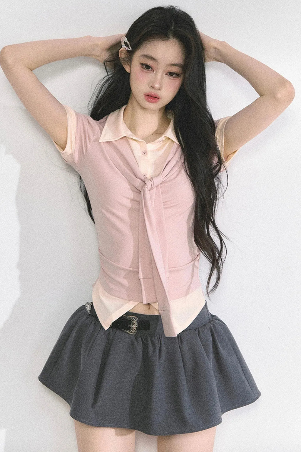 Slim Fit K-Girl Shoulder Cut T-Shirt