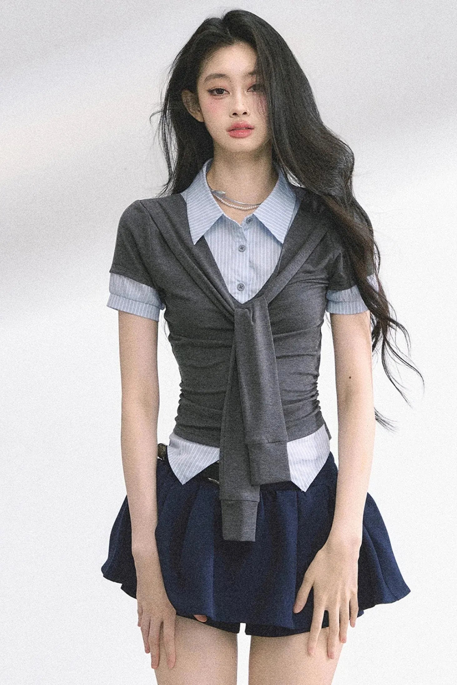 Slim Fit K-Girl Shoulder Cut T-Shirt