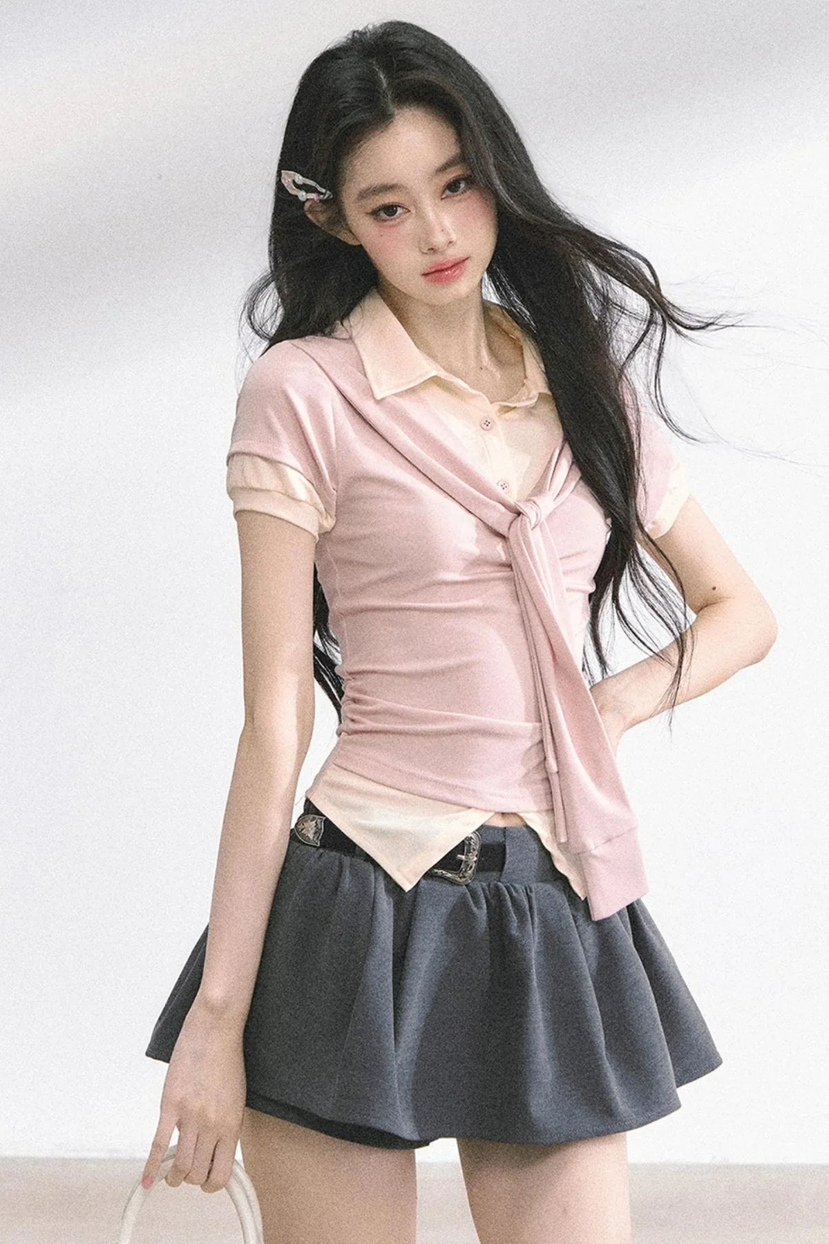Slim Fit K-Girl Shoulder Cut T-Shirt