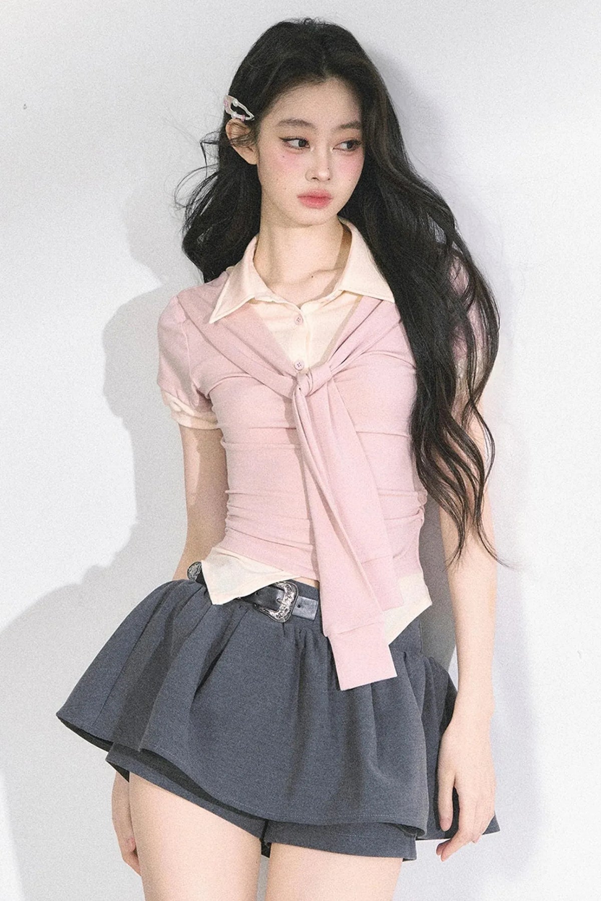 Slim Fit K-Girl Shoulder Cut T-Shirt