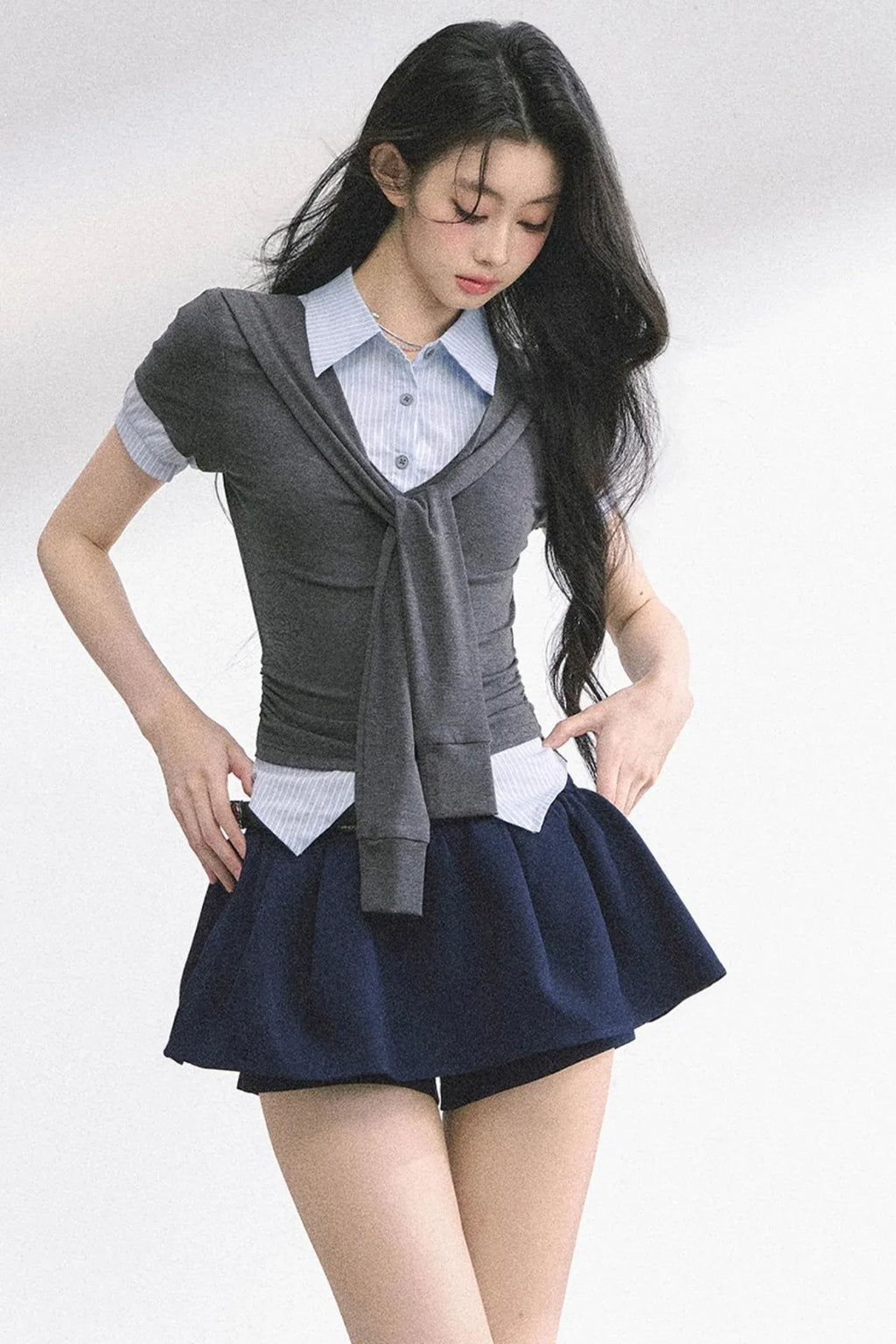 Slim Fit K-Girl Shoulder Cut T-Shirt