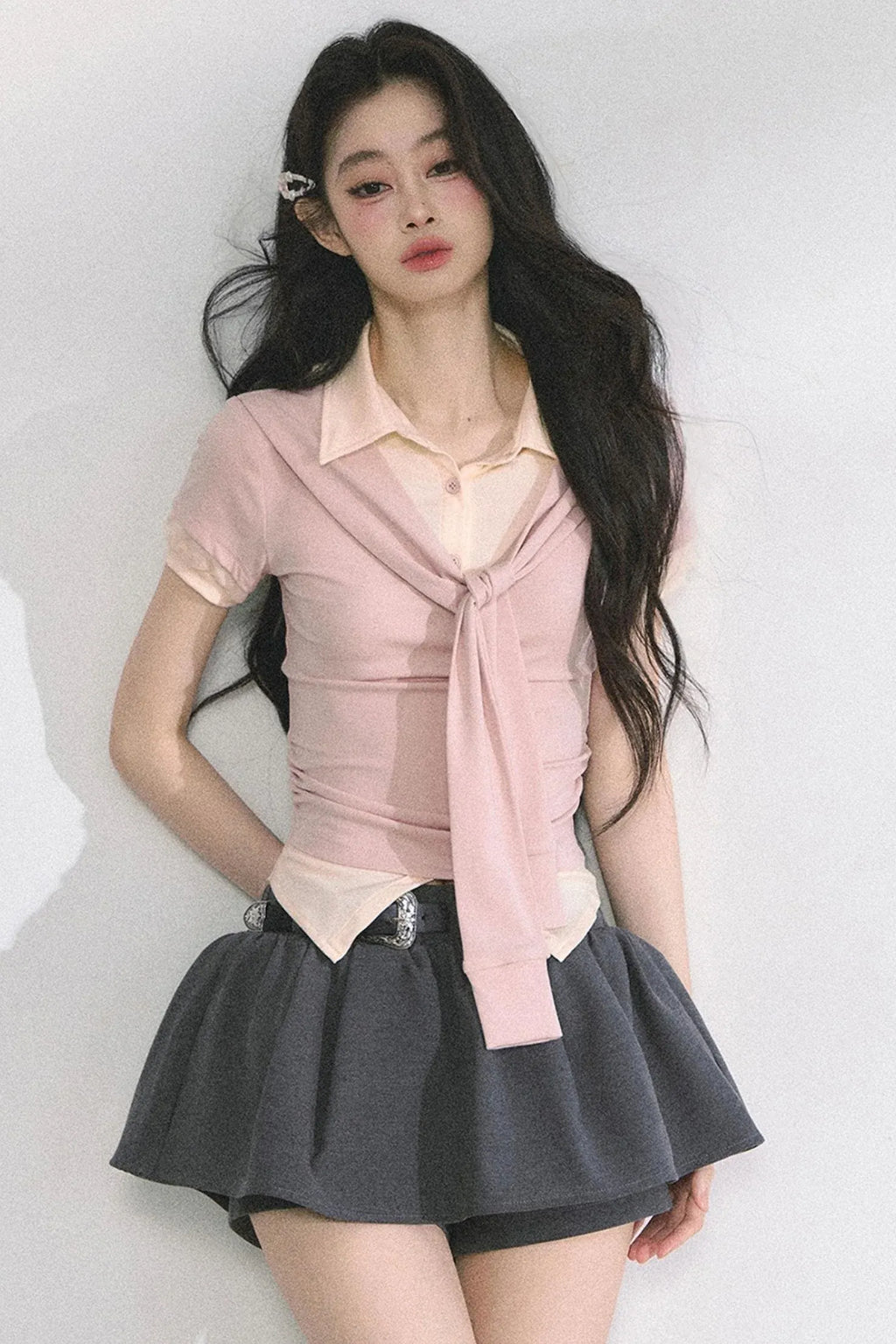 Slim Fit K-Girl Shoulder Cut T-Shirt