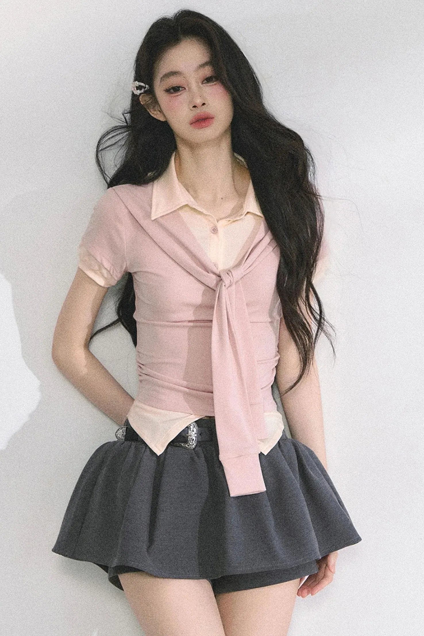 Slim Fit K-Girl Shoulder Cut T-Shirt