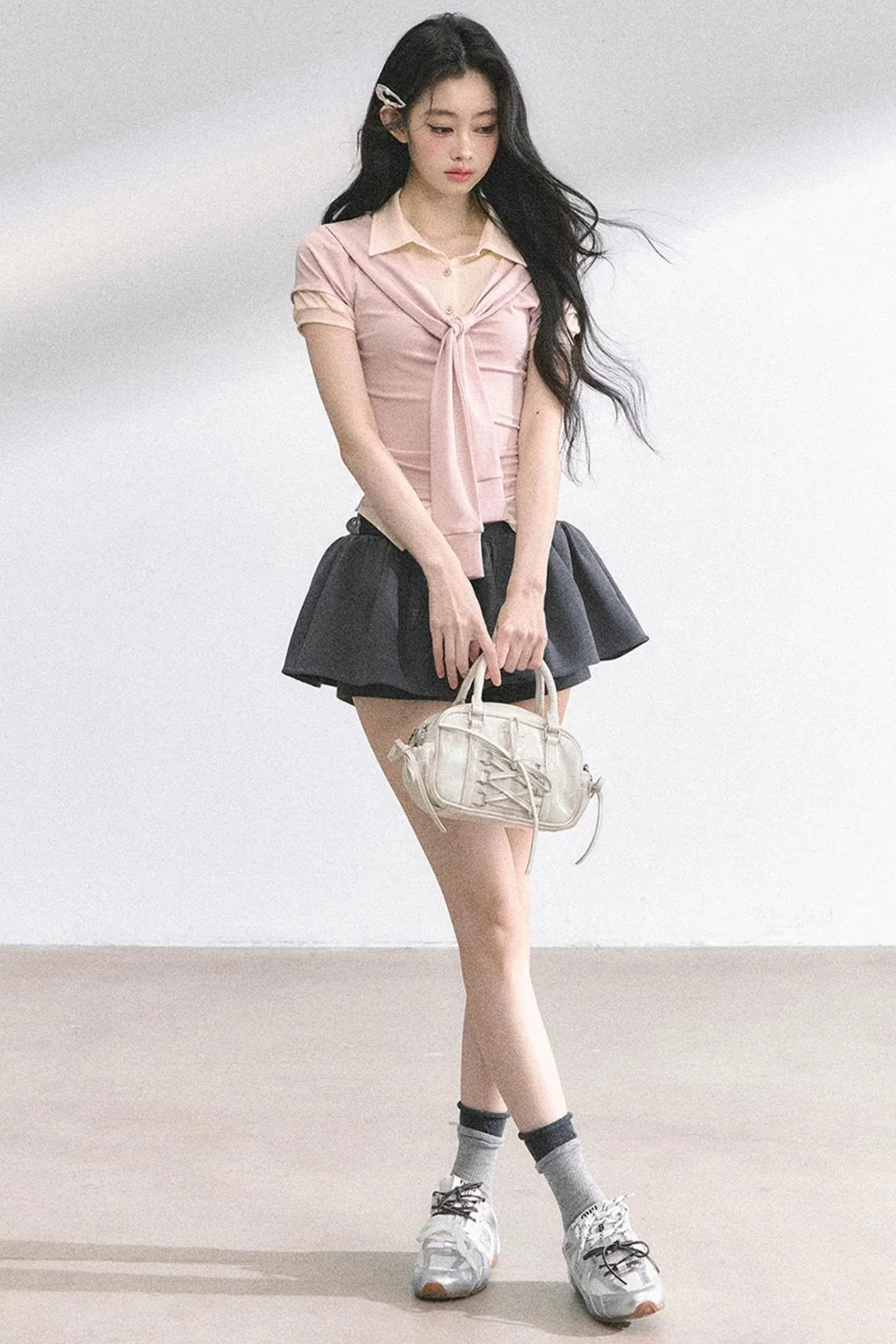 Slim Fit K-Girl Shoulder Cut T-Shirt