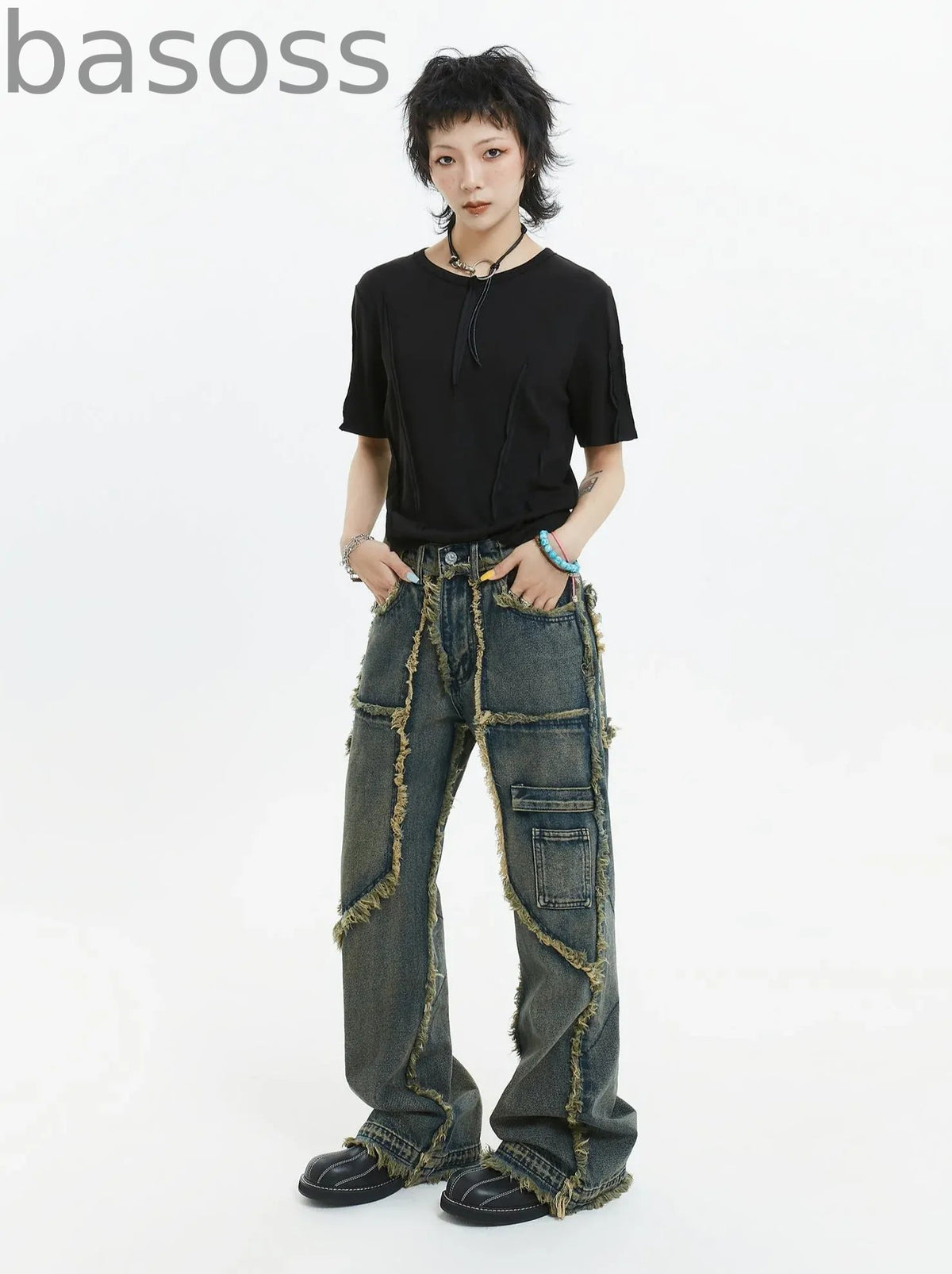 American Retro Fringe Straight Denim