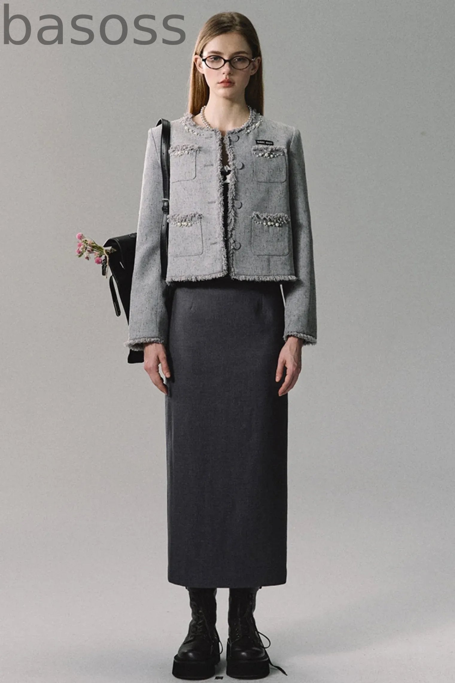 Small Fragrance Pearl Beaded Jacket