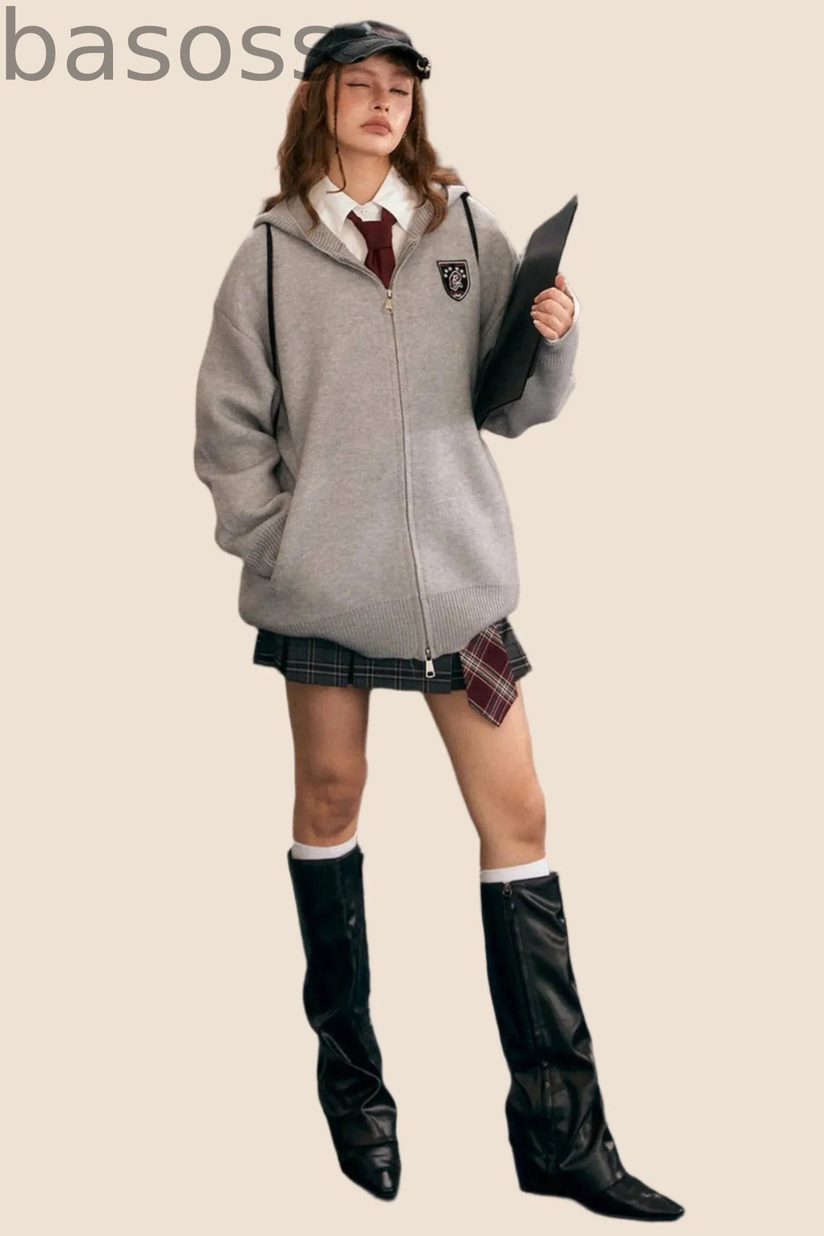 Vintage Loose Hooded Knitwear Jacket