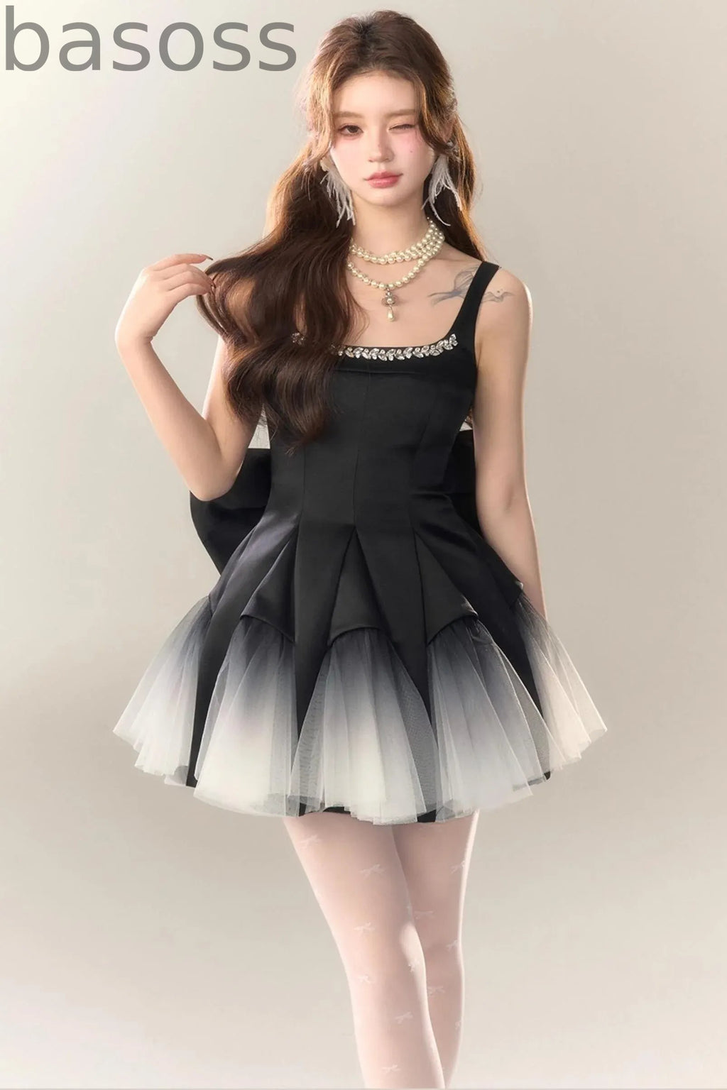 Swan Dance Mesh Panelled Slip Dress
