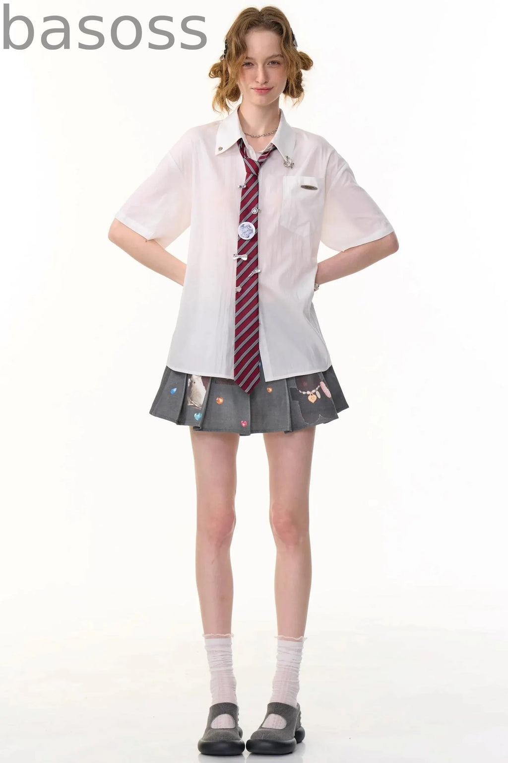 Animal Pleated Skirt