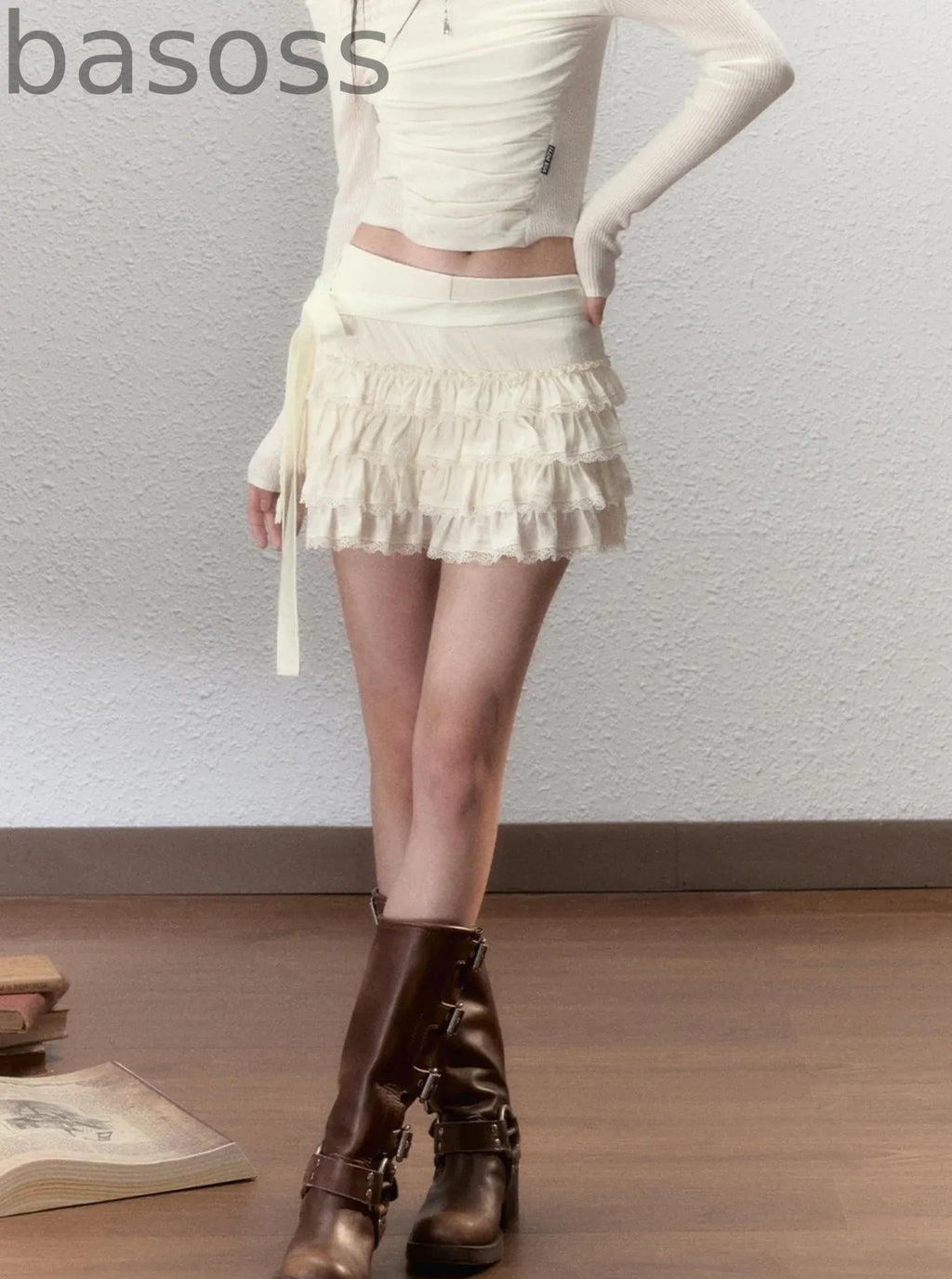 Industrial Strap Bow A-Line Skirt Set