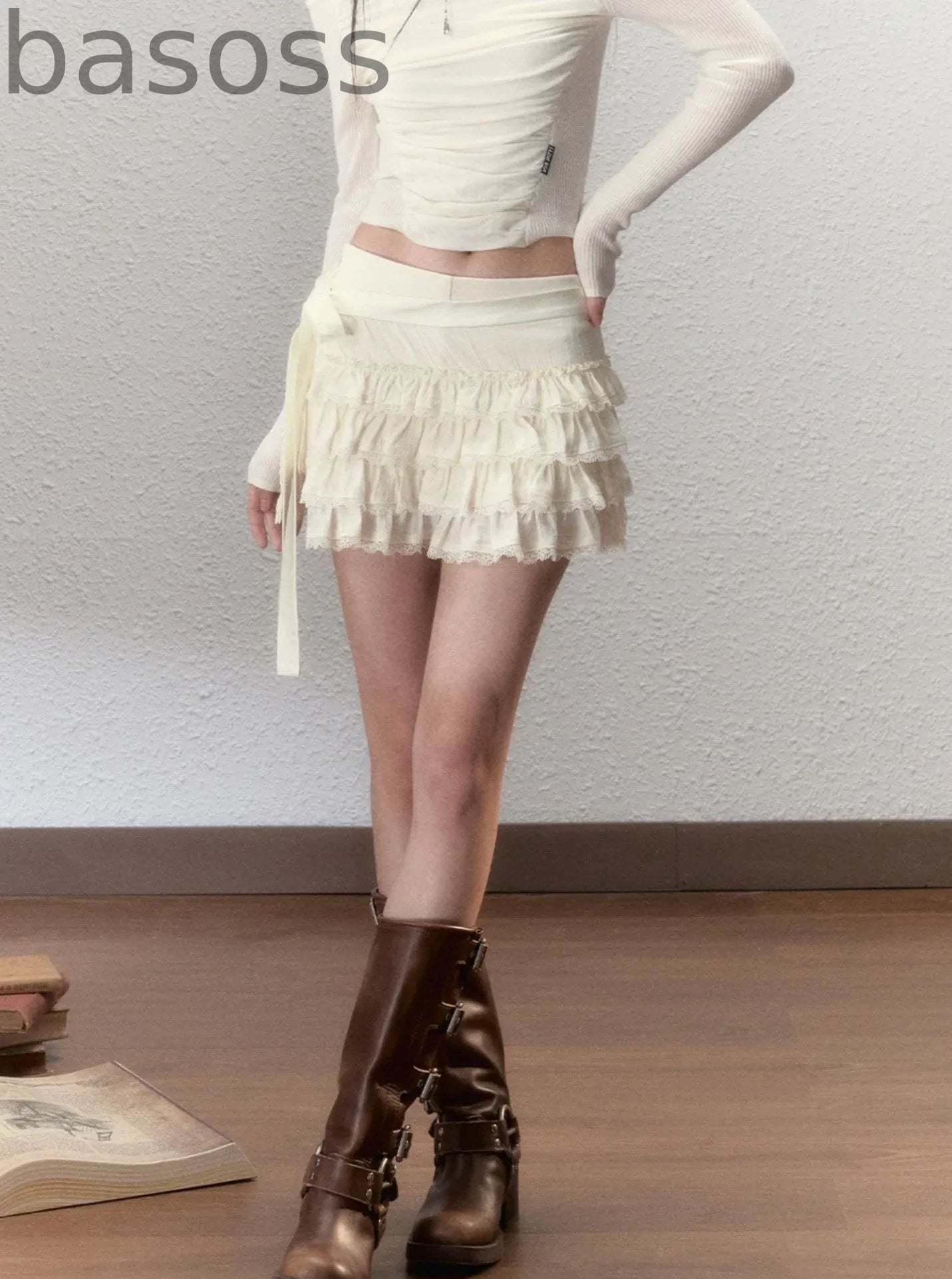 Industrial Strap Bow A-Line Skirt Set