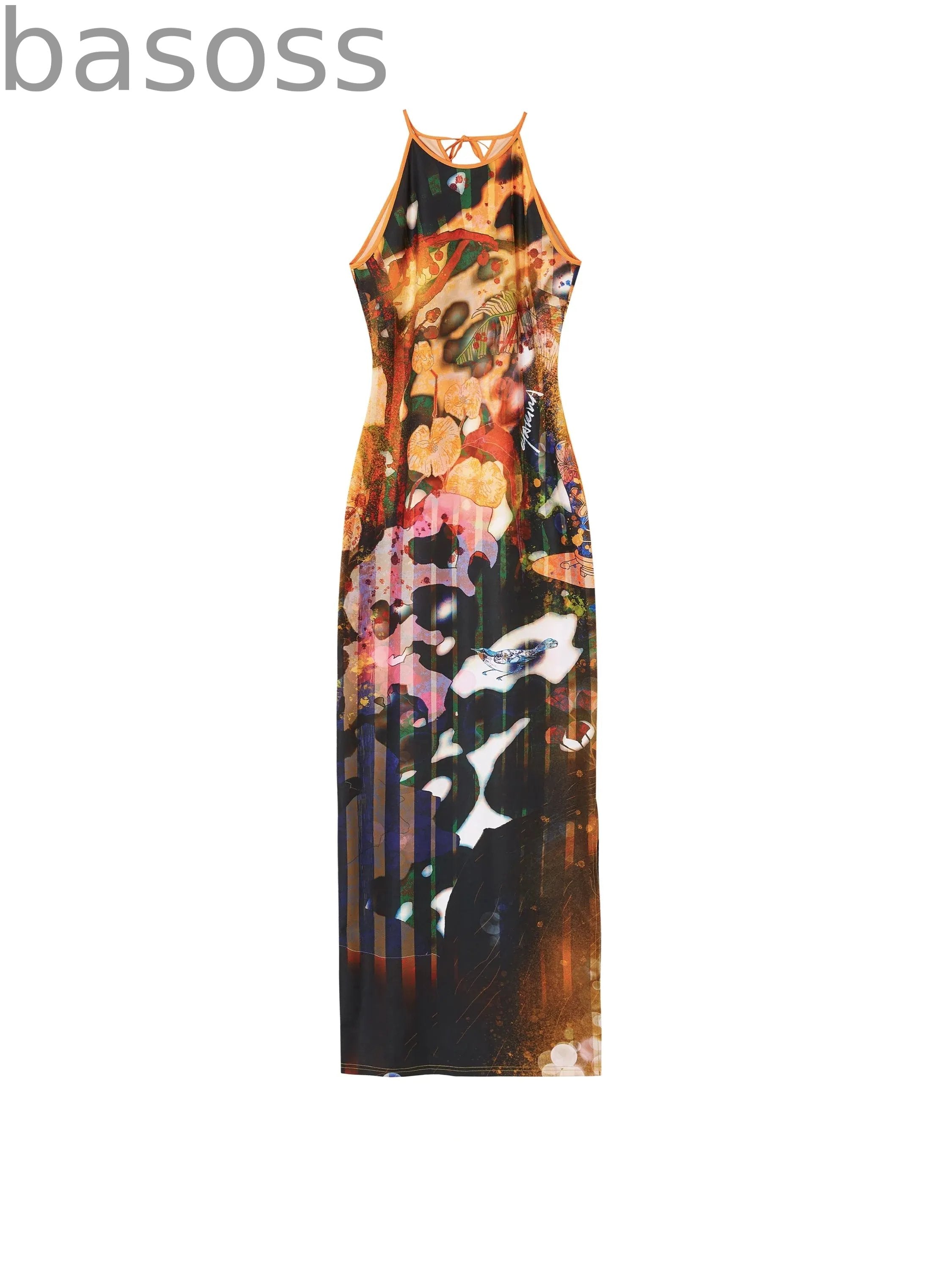 Botanical Slit Dress