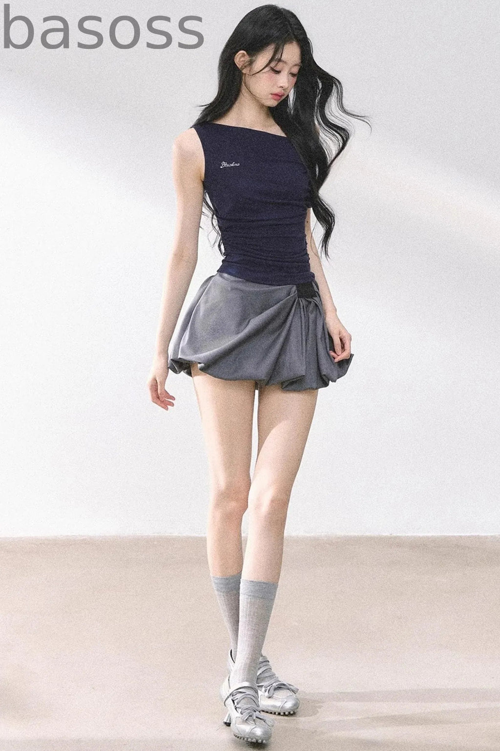 Shoulder-Baring Slim Crop T-Shirt