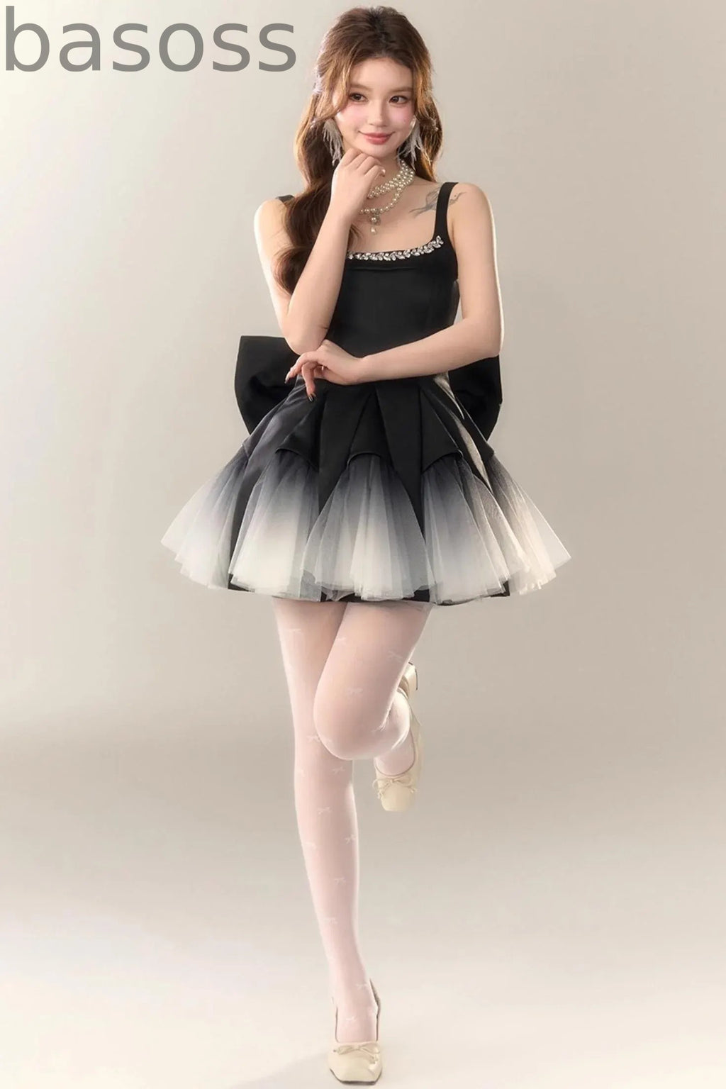 Swan Dance Mesh Panelled Slip Dress