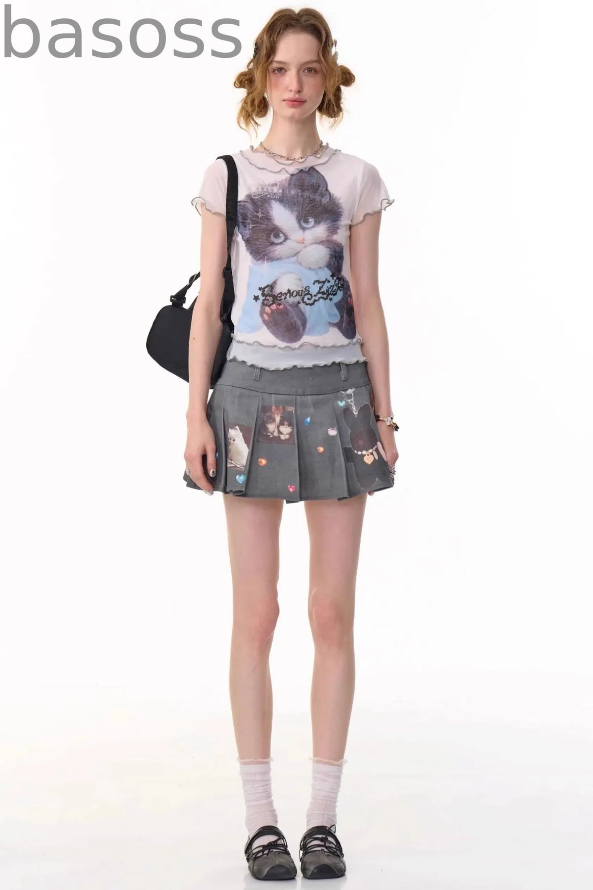 Animal Pleated Skirt