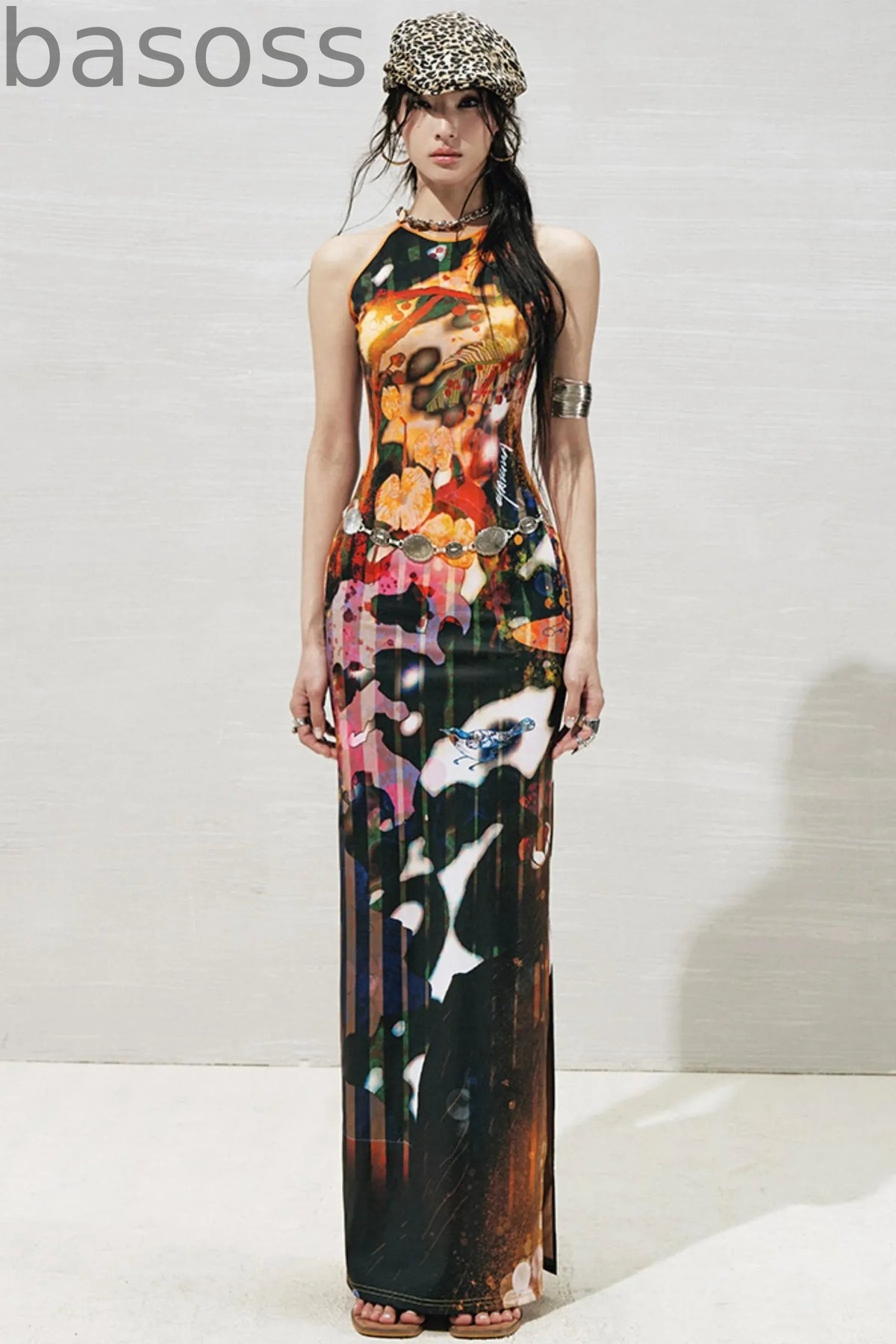 Botanical Slit Dress