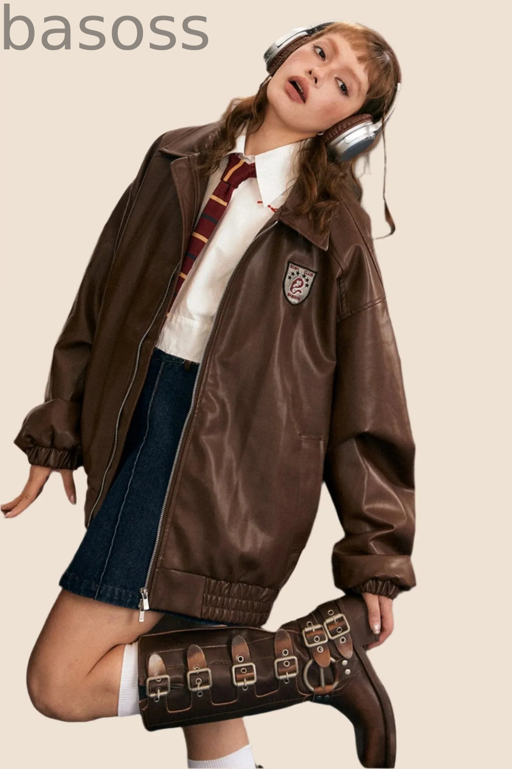 American Retro PU Biker Jacket