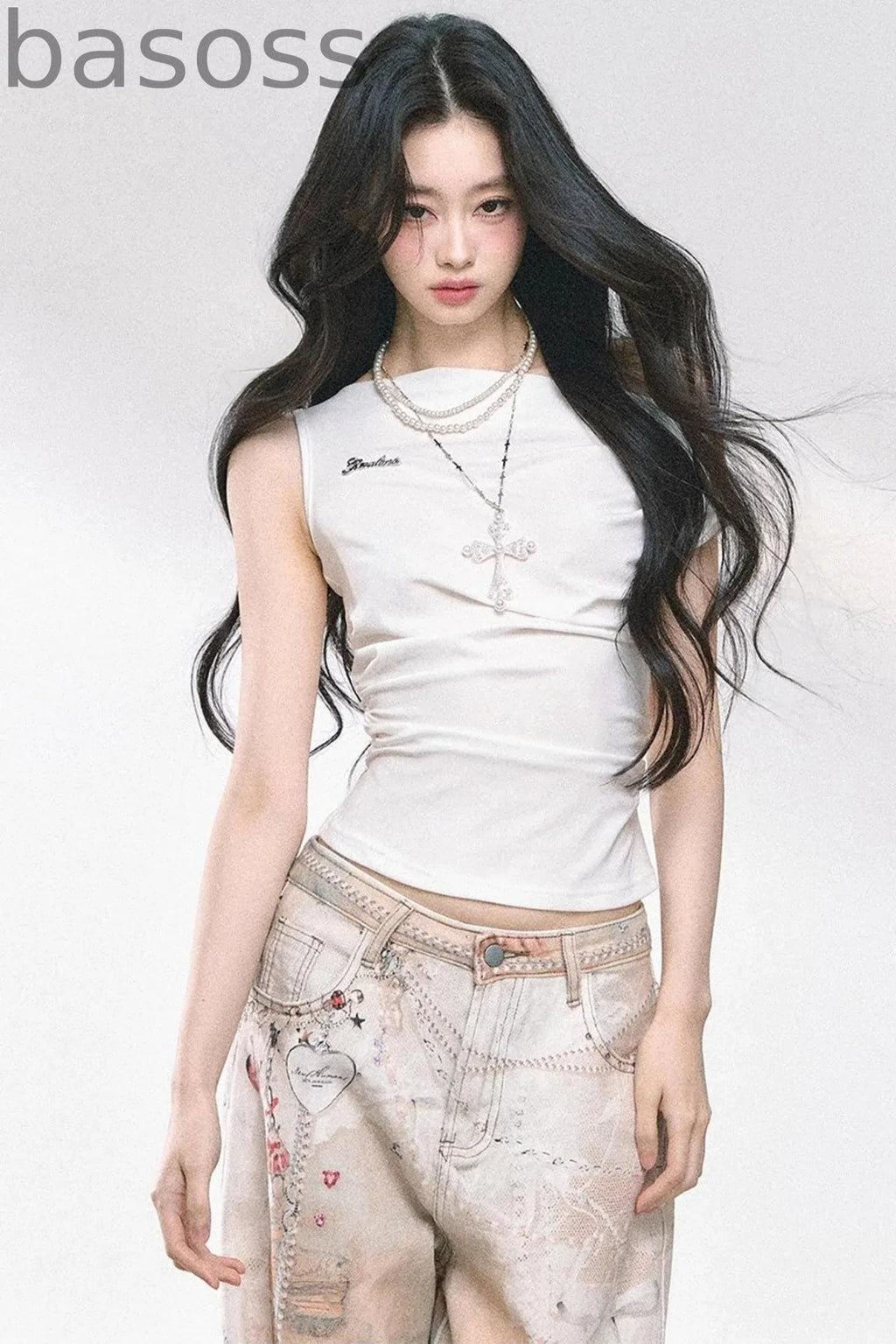 Shoulder-Baring Slim Crop T-Shirt