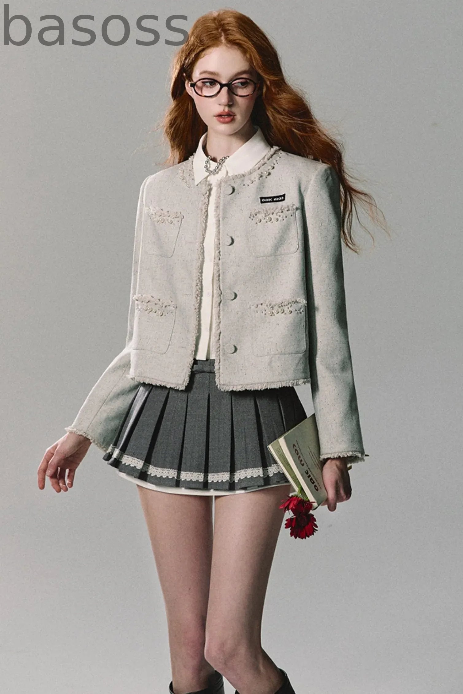 Small Fragrance Pearl Beaded Jacket