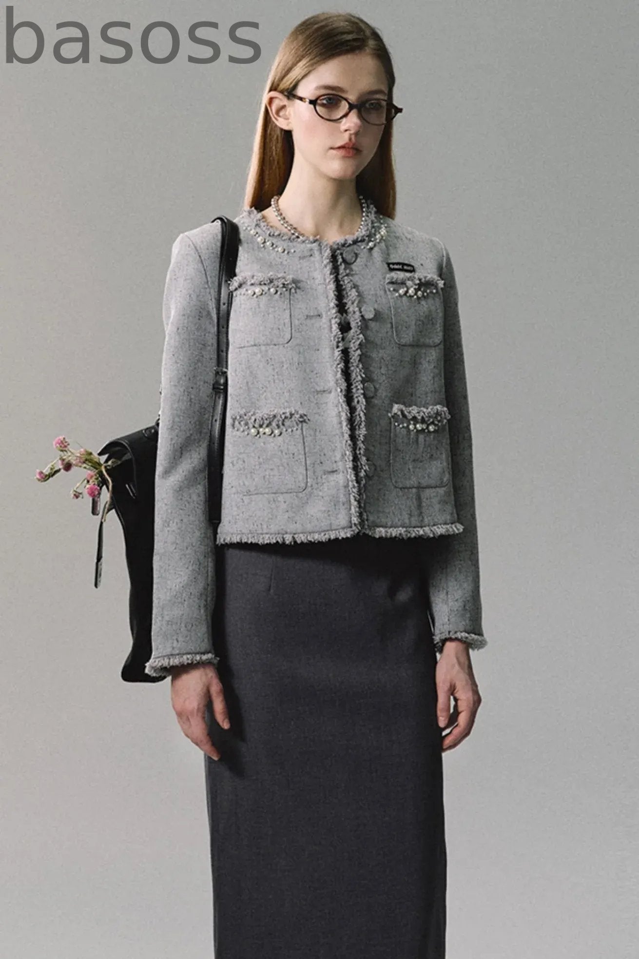 Small Fragrance Pearl Beaded Jacket