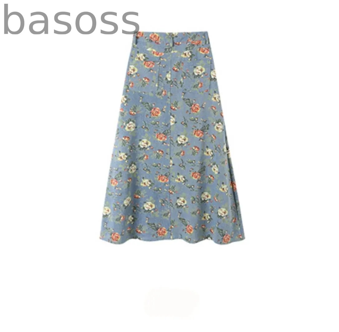 Floral Denim Skirt Set-Up