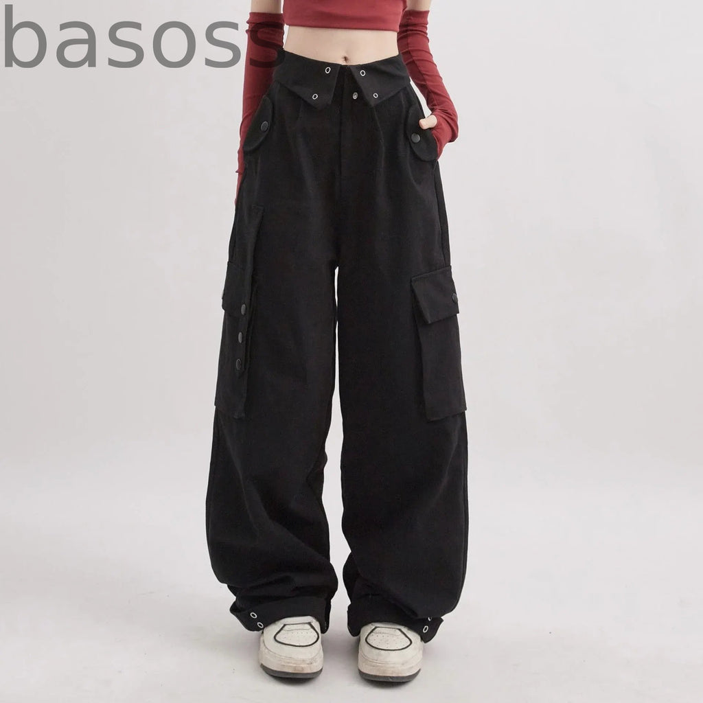 Waist design loose work pants