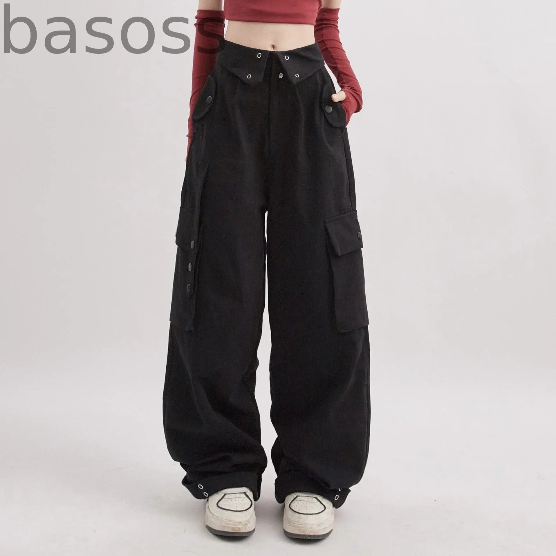Waist design loose work pants