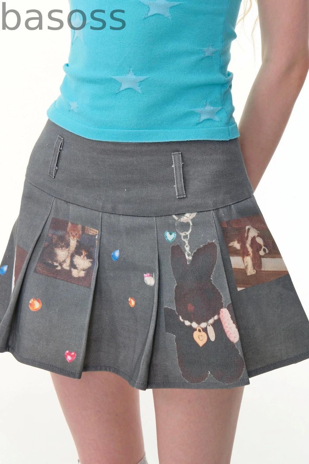Animal Pleated Skirt
