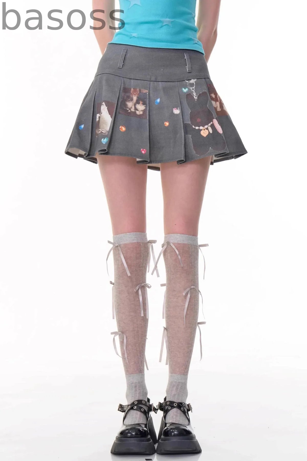 Animal Pleated Skirt