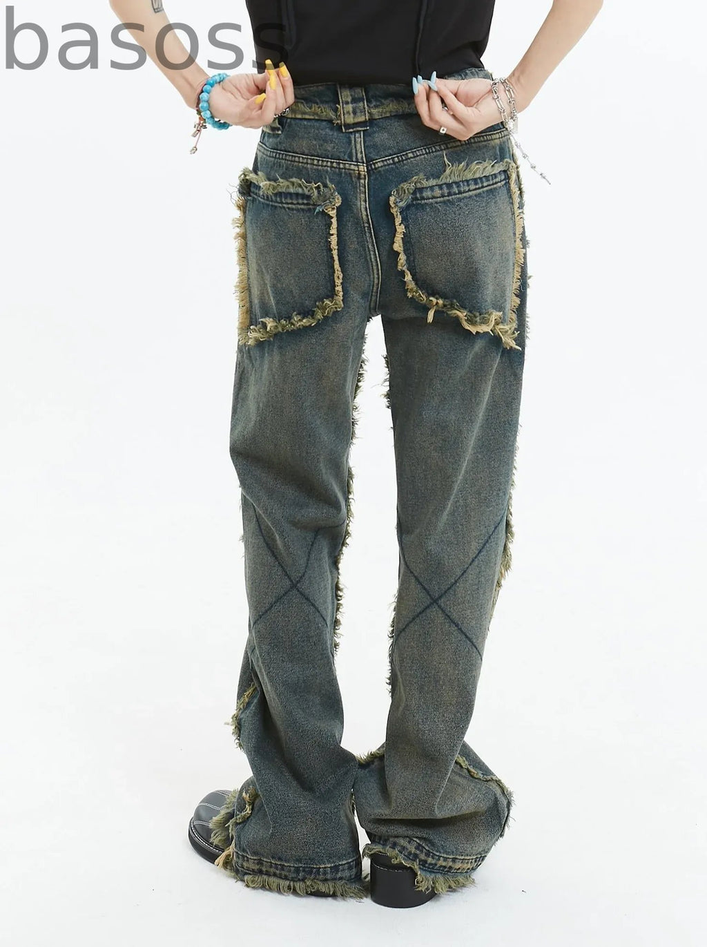 American Retro Fringe Straight Denim