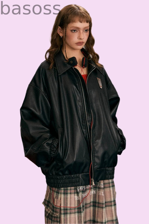 American Retro PU Biker Jacket