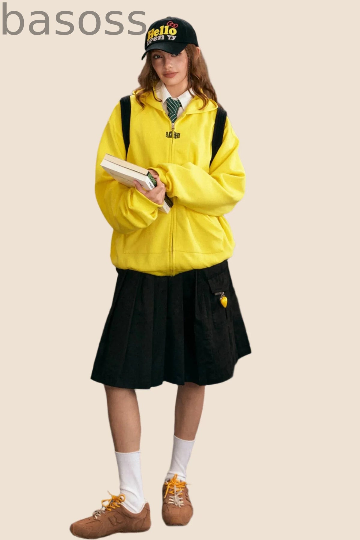 Dopamine Yellow Zipper Sweatshirt Jacket