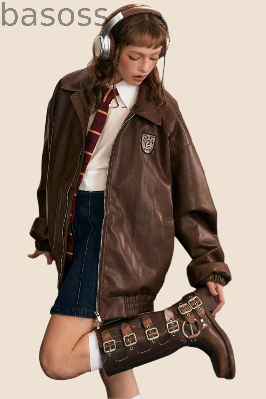 American Retro PU Biker Jacket