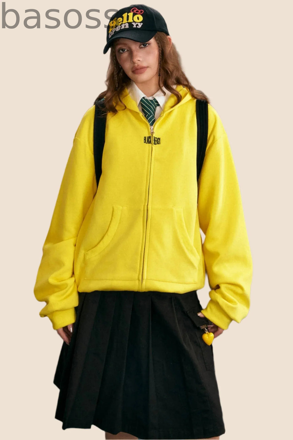 Dopamine Yellow Zipper Sweatshirt Jacket