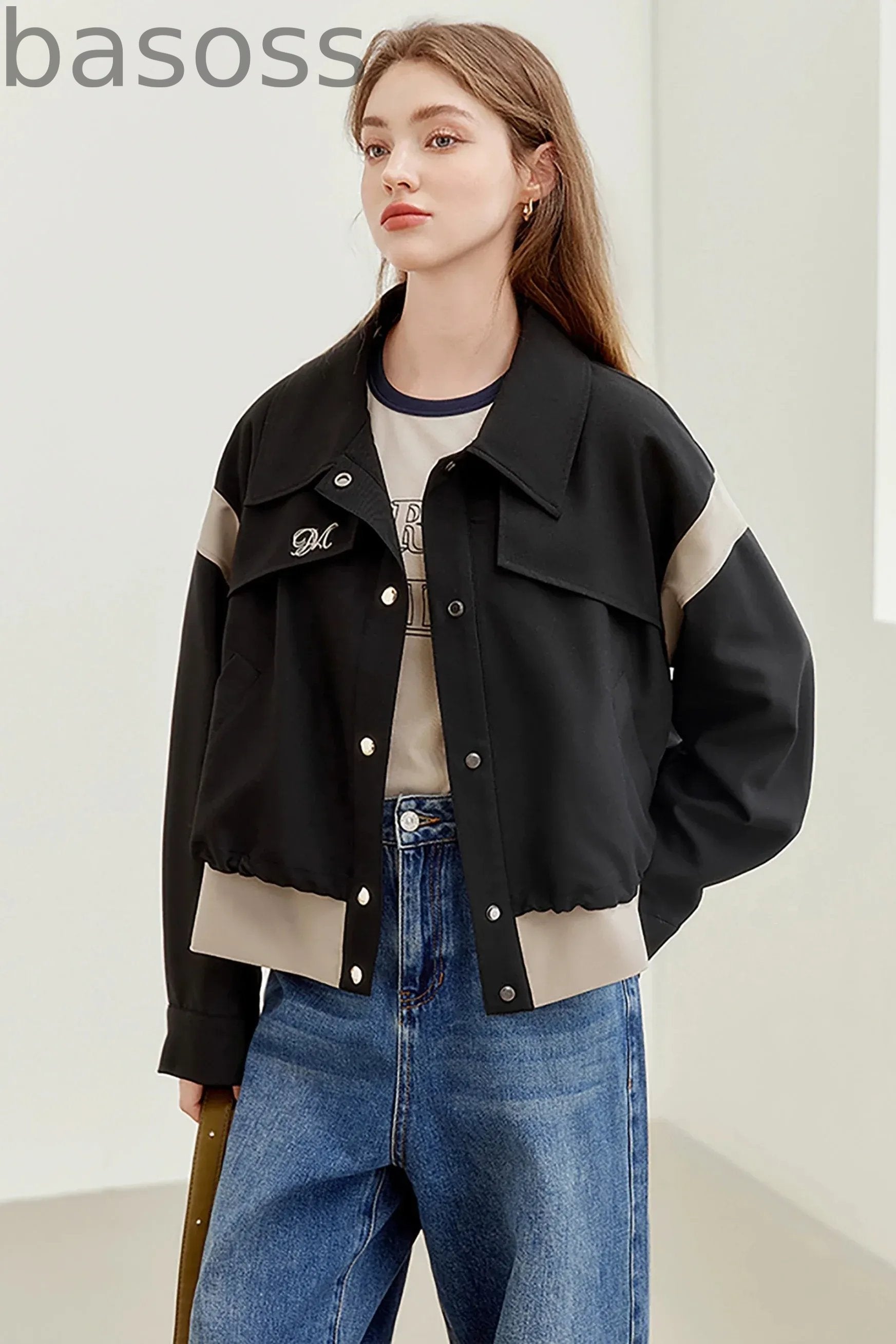 French Workwear Patchwork Short Jacket