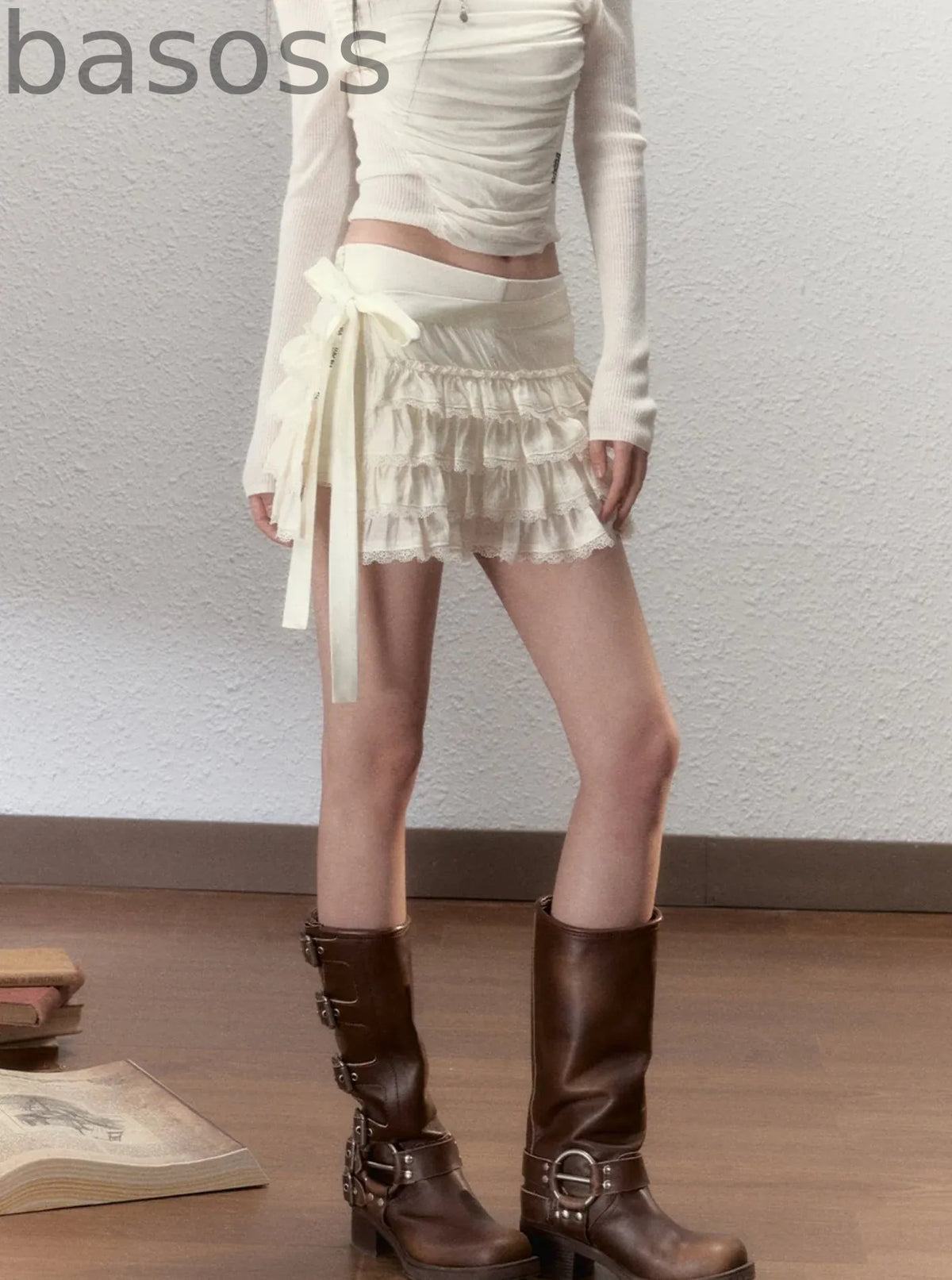Industrial Strap Bow A-Line Skirt Set